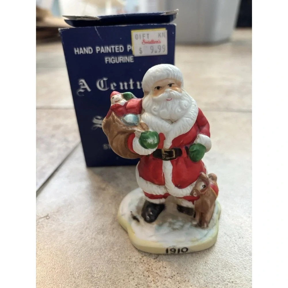 A Century of Santas Porcelain Figurines Set of 5 1880-1940 Vintage Christmas